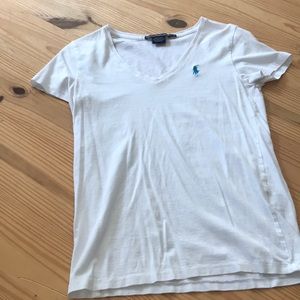 White V neck Ralph Lauren shirt